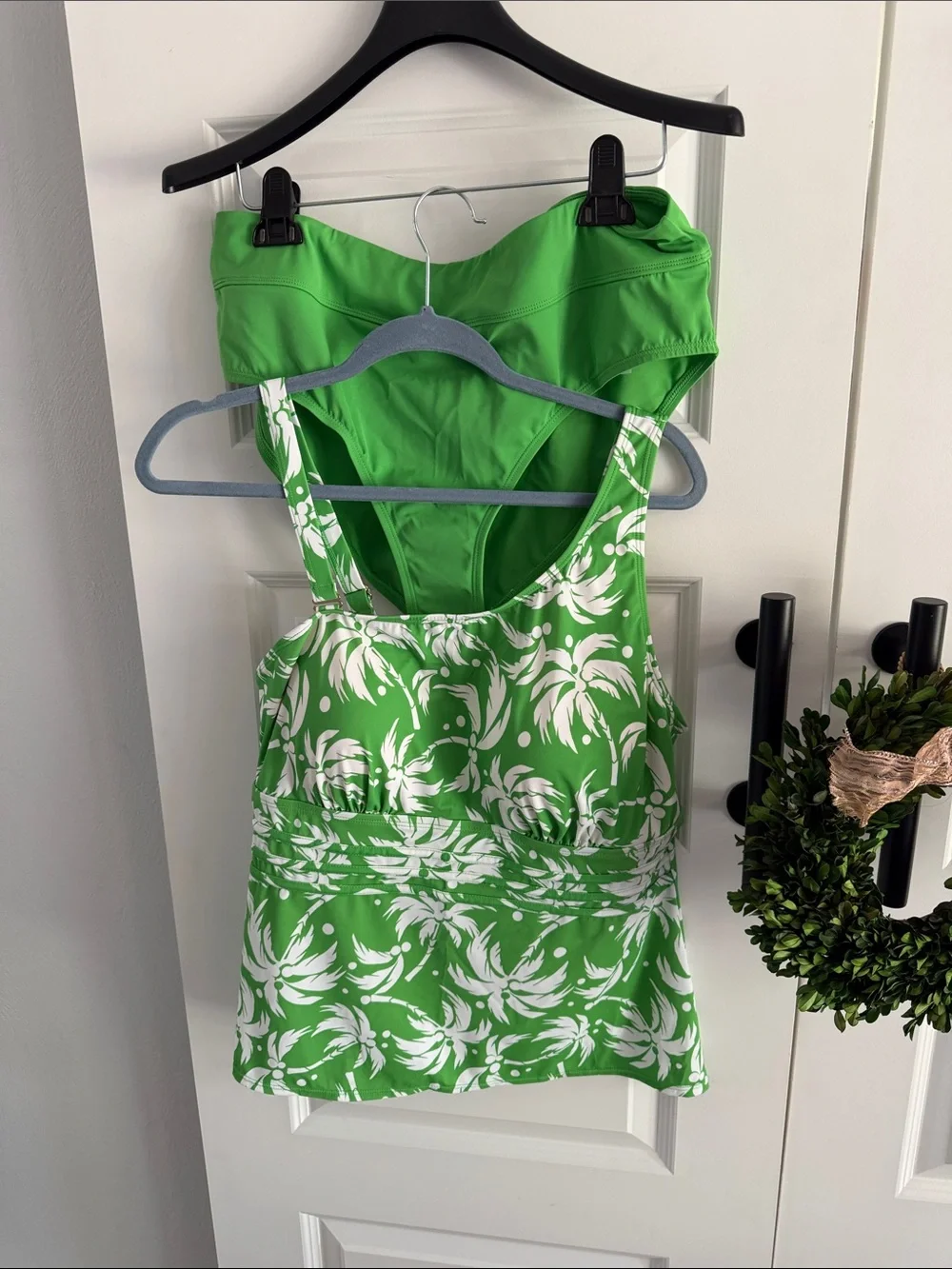 Green & White Floral Tankini Set size 16